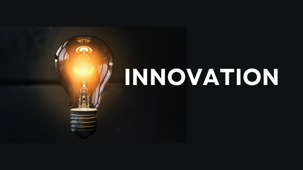 light bulb with the word innovation